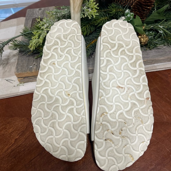 Birkenstock X  J. Crew Arizona White Leather Sandals 37 L 6 M 4 Slip On Germany - Picture 8 of 10